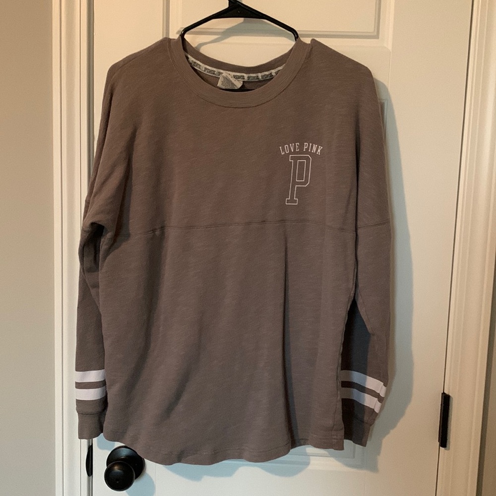 Victoria’s Secret long sleeve varsity sweater grey